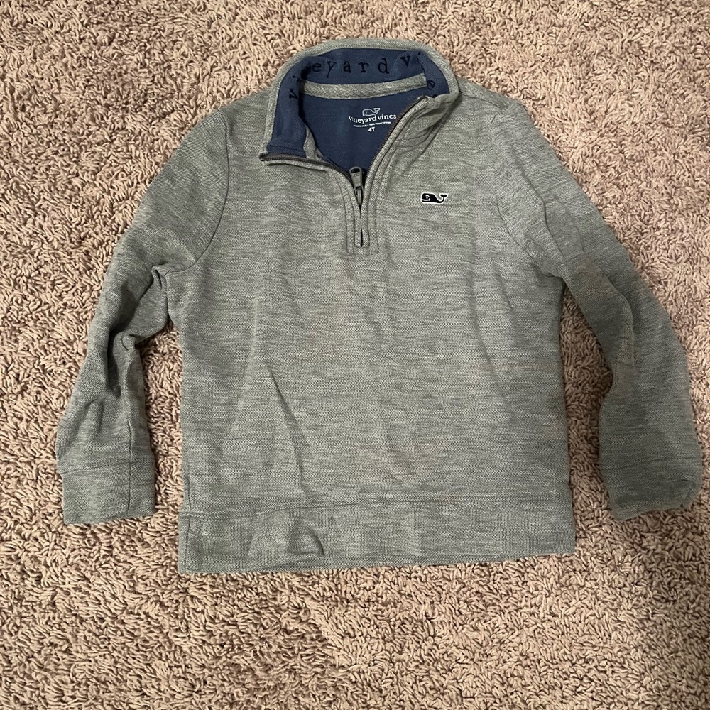 Vineyard Vines Heather Gray Quarter-Zip Sweater